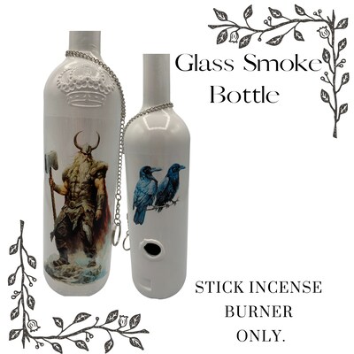 Glass Smoke Bottle -Thor-Viking - OOAK - image2